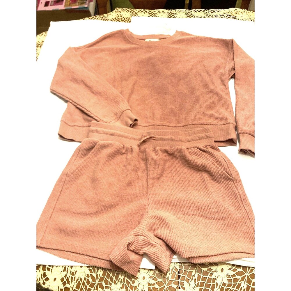 The Commons Girls' Cozy Ribbed Loungewear Set – Size XL (14/16)